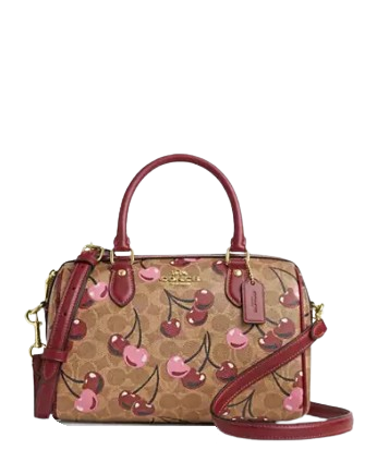 کیف دستی و دوشی زنانه برند کوچ مدل Rowan Satchel رنگ سفید طرح Signature