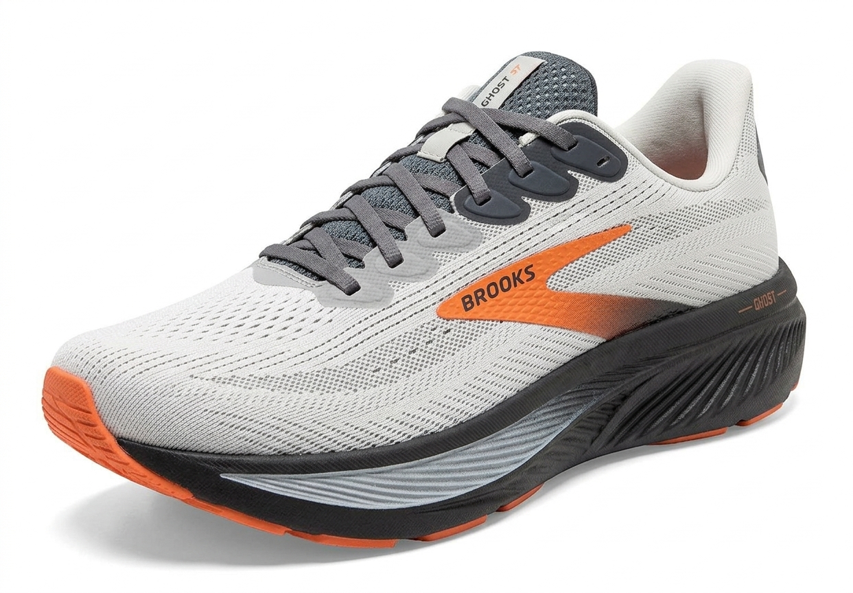 کفش مخصوص دویدن مردانه بروکس (Brooks) مدل Ghost Max - خاکستری و نارنجی