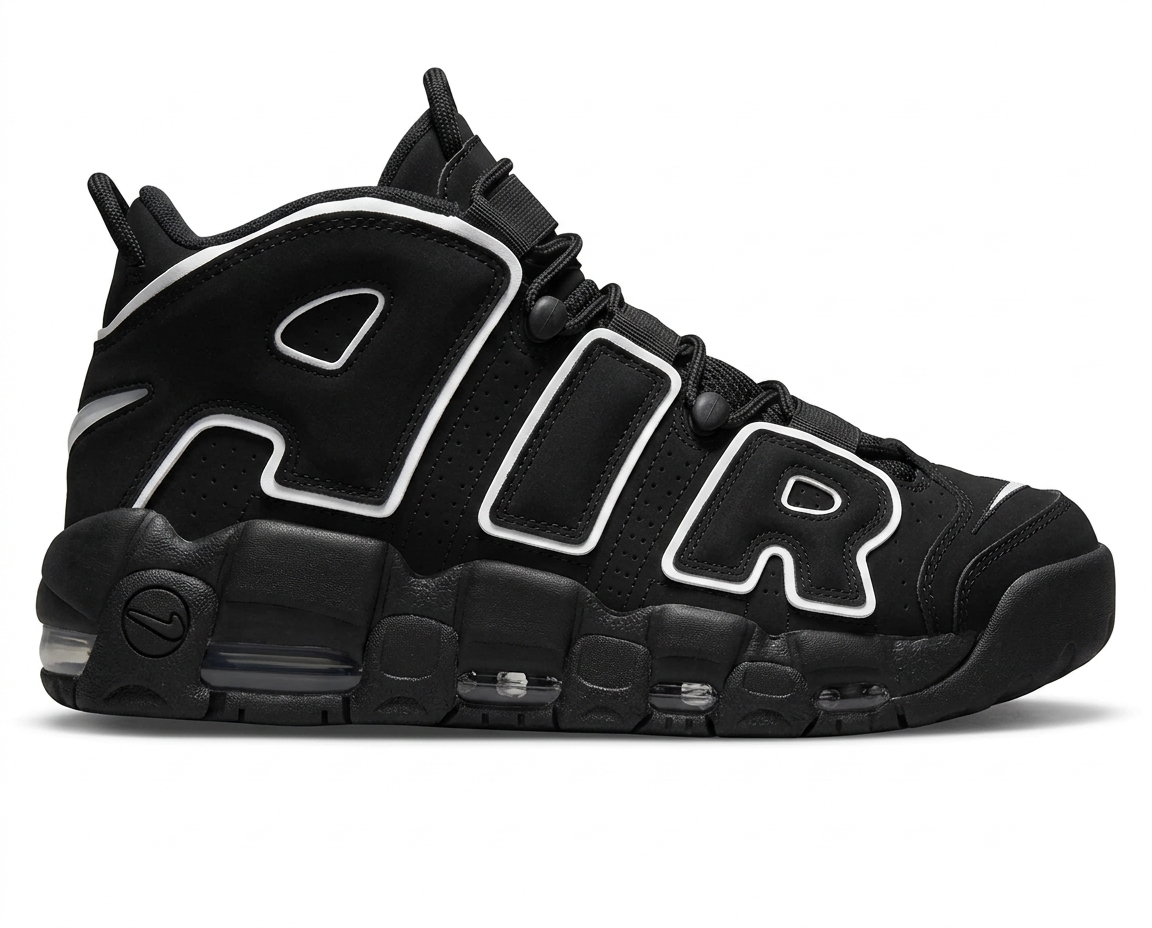 Nike Air More Uptempo Black کتانی نایکی ایر مور آپتمپو مشکی سفید