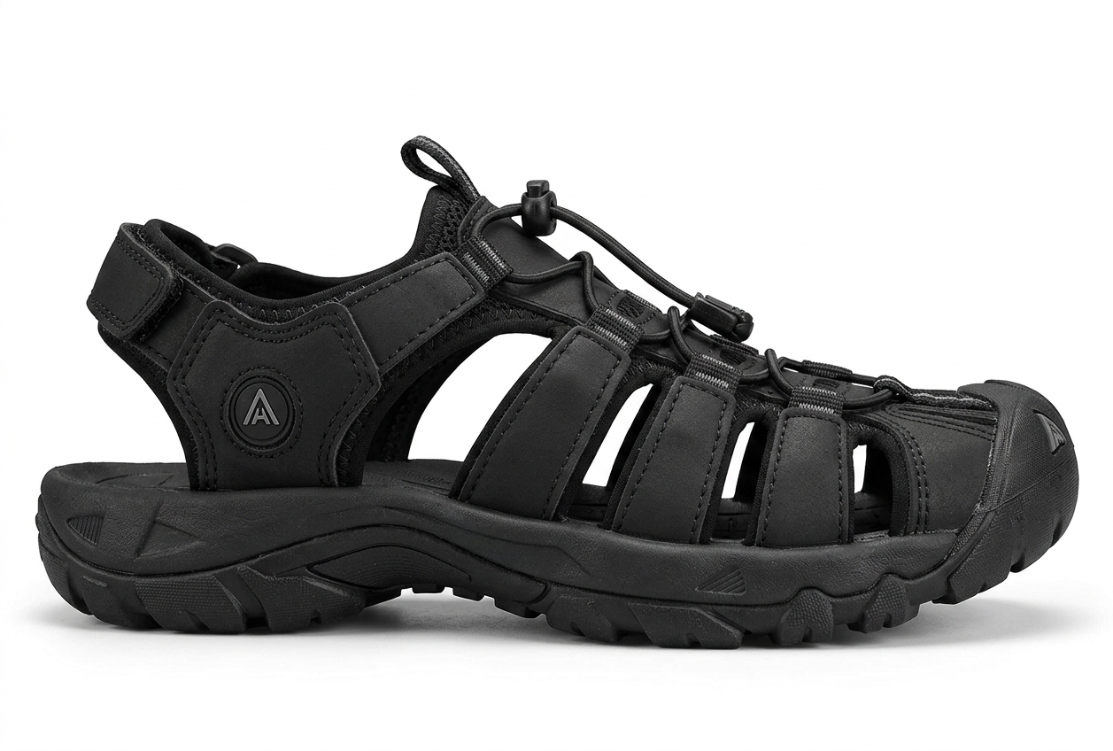 صندل طبیعت‌گردی هامتو (Humtto) - تمام مشکی (Triple Black)