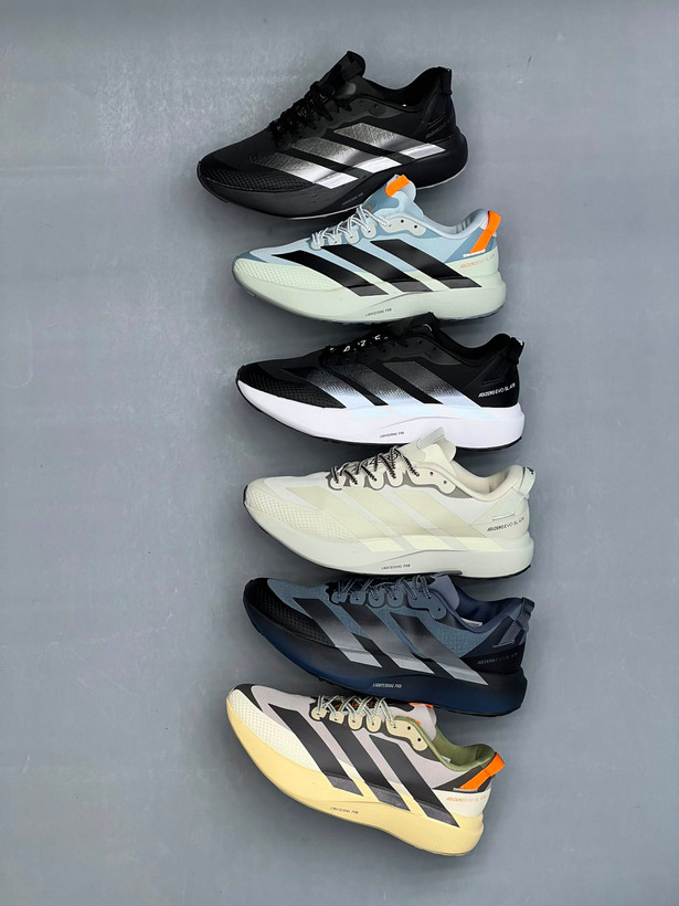 کفش دویدن مردانه آدیداس مدل Adizero Evo SL فوم لایت استرایک پرو آبی روشن نارنجی