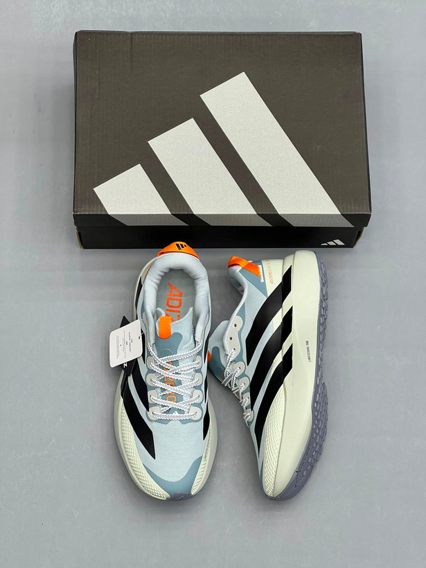 کفش دویدن مردانه آدیداس مدل Adizero Evo SL فوم لایت استرایک پرو آبی روشن نارنجی