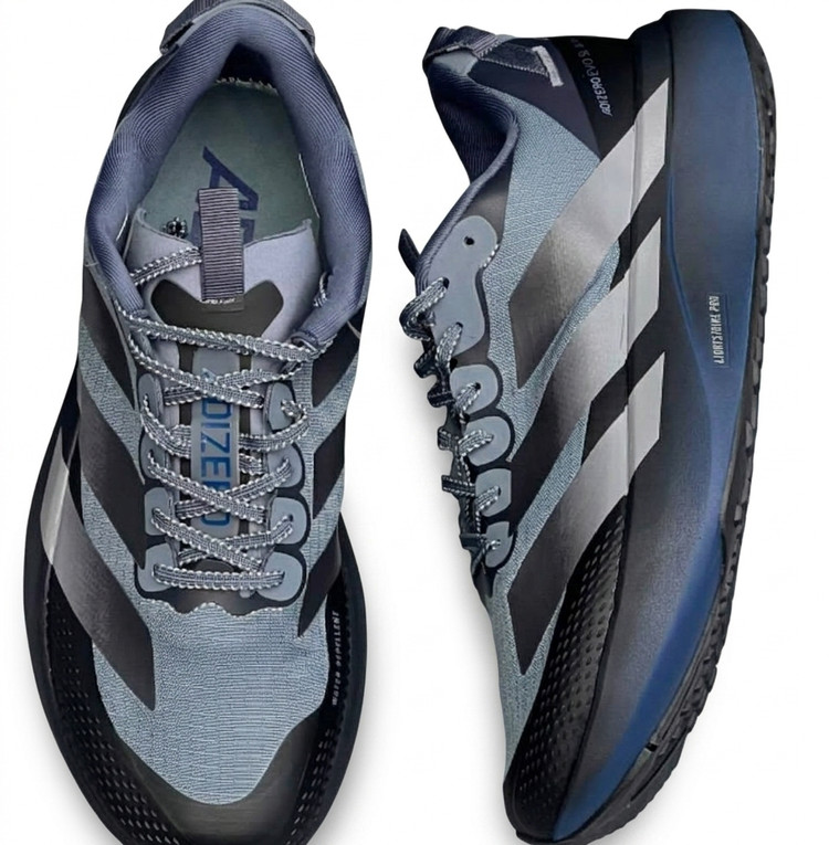 کفش دویدن مردانه آدیداس مدل Adizero Evo SL فوم لایت استرایک پرو سرمهای خاکستری