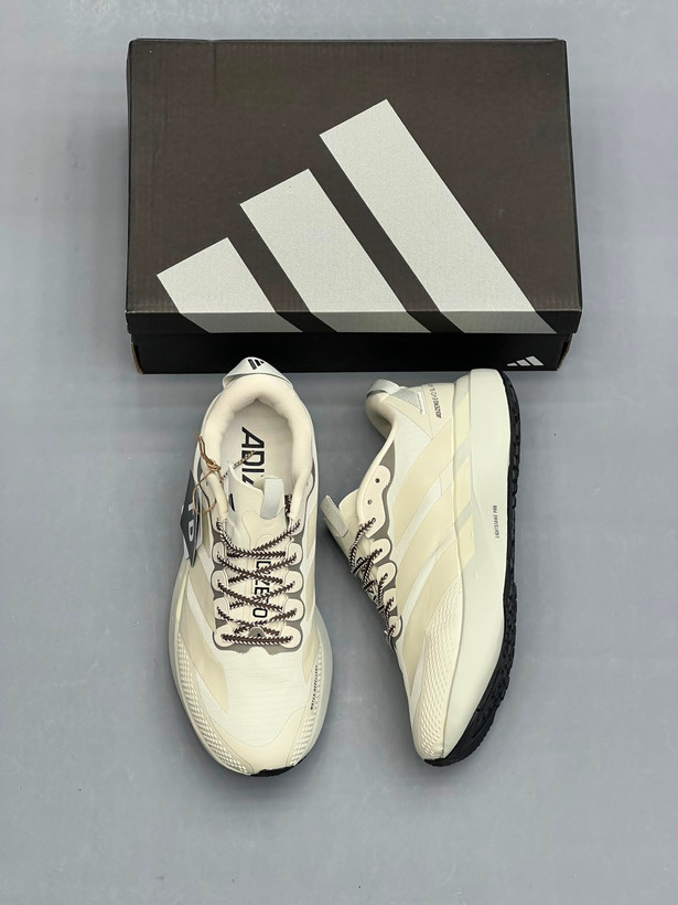 کفش دویدن مردانه آدیداس مدل Adizero Evo SL فوم لایت استرایک پرو کرم استخوانی