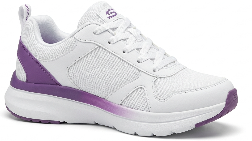 کفش پیاده روی زنانه اسکیچرز مدل Max Cushioning رنگ سفید بنفش