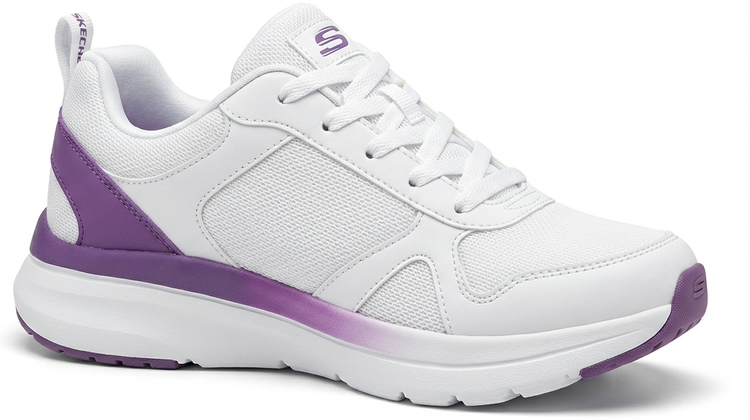 کفش پیاده روی زنانه اسکیچرز مدل Max Cushioning رنگ سفید بنفش