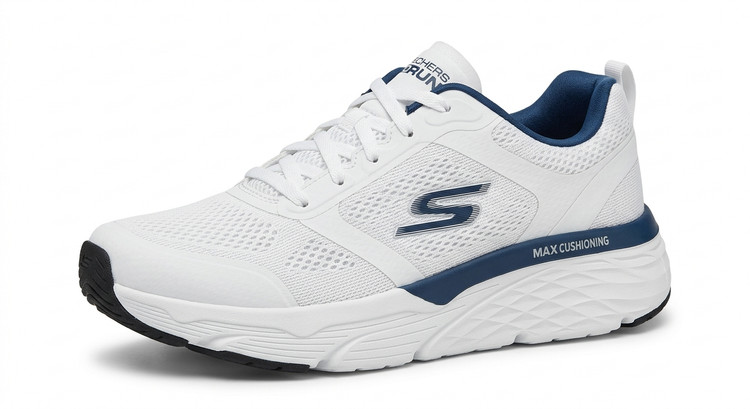 کفش پیادهروی و دویدن زنانه اسکیچرز مدل GOrun Max Cushioning رنگ سفید سرمهای