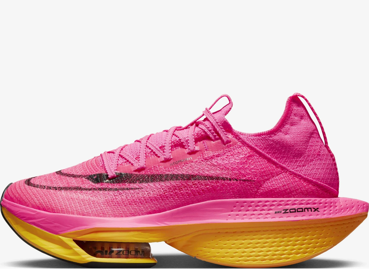 کفش دویدن تخصصی نایکی مدل Air Zoom Alphafly NEXT% 2 رویه AtomKnit صورتی زرد