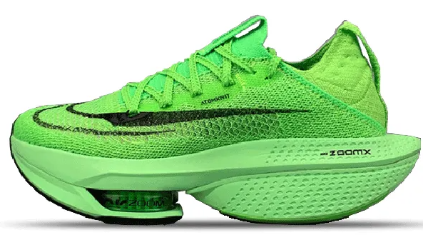 کفش دویدن تخصصی نایکی مدل Air Zoom Alphafly NEXT% 2 رویه AtomKnit سبز فسفری