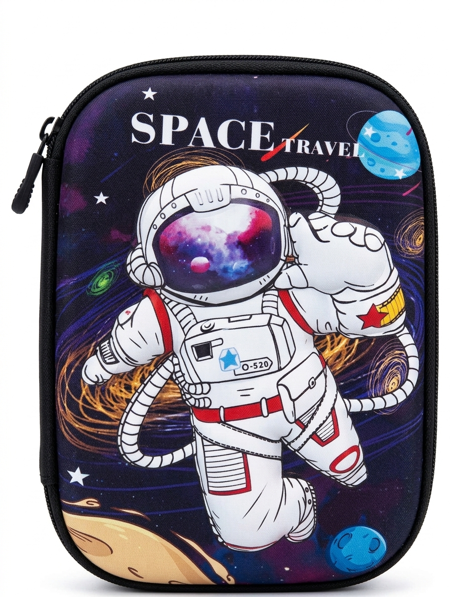 جامدادی و کیف لوازم جانبی کریسبلا طرح فضانورد مدل Space Travel رنگ مشکی