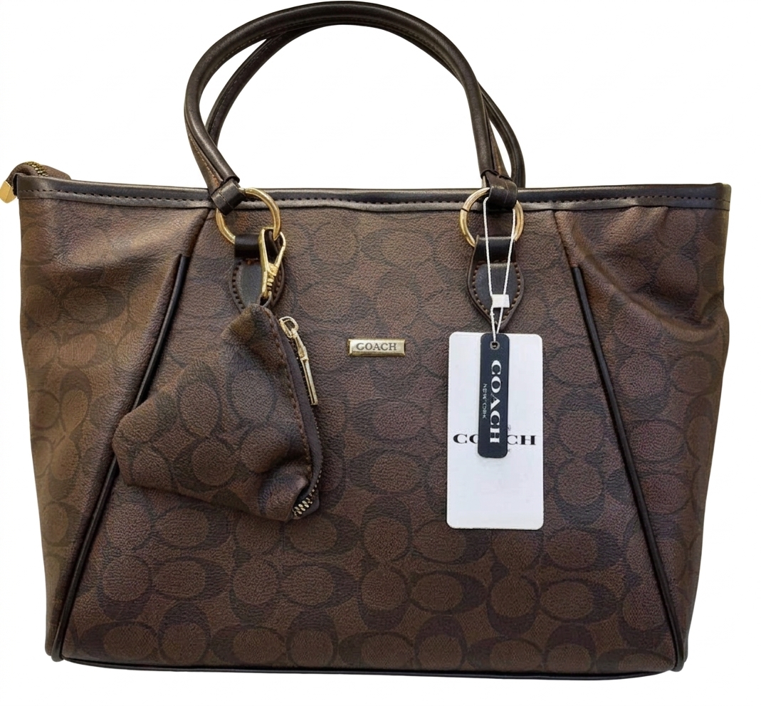 کیف توت (Tote) مونوگرام قهوه‌ای سوخته - جادار، لوکس و همیشگی