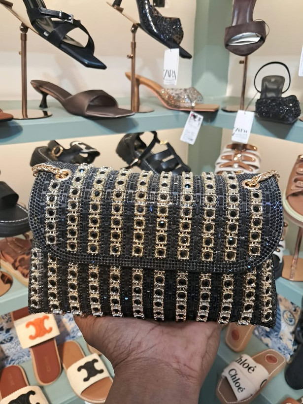 کیف دستی و دوشی زنانه مجلسی مدل مروارید و نگین قفل کریستالی Women's Pearl and Rhinestone Crystal Frame Evening Clutch Bag White 