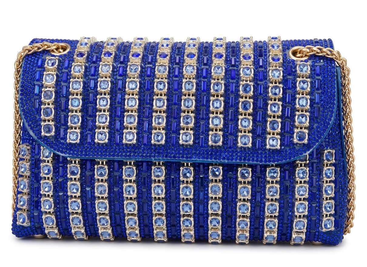 کیف دستی و دوشی زنانه مجلسی مدل مروارید و نگین قفل کریستالی  Women's Pearl and Rhinestone Crystal Frame Evening Clutch Bag White ‌