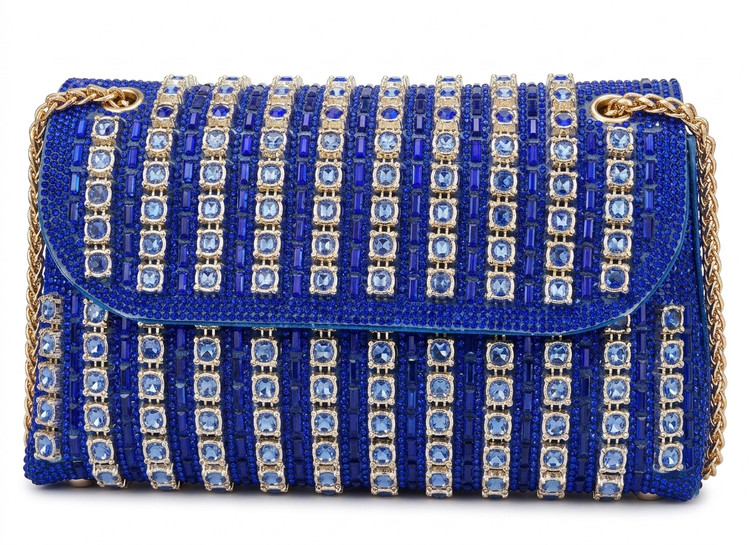 کیف دستی و دوشی زنانه مجلسی مدل مروارید و نگین قفل کریستالی Women's Pearl and Rhinestone Crystal Frame Evening Clutch Bag White 